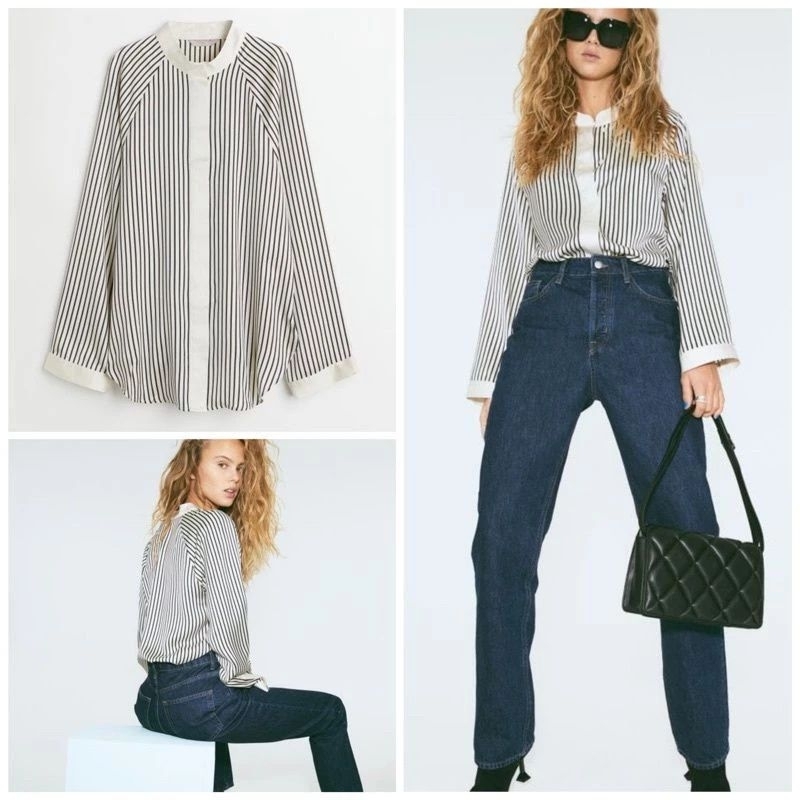 H&M Striped Sleeve Blouse (Reject)