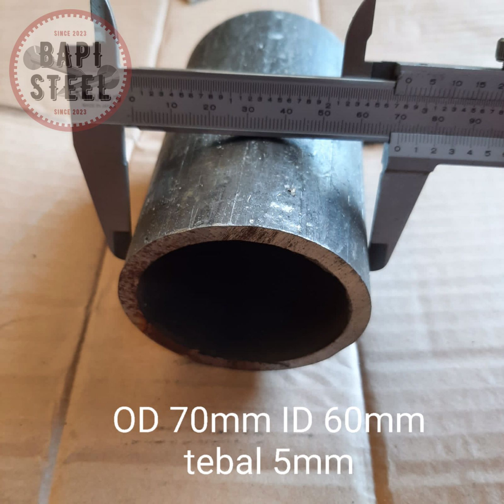 pipa besi  OD 70mm ID 60mm tebal 5mm