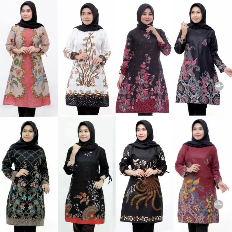 batik tunik atasan wanita seragam kantor guru terlaris dan termurah size jumbo