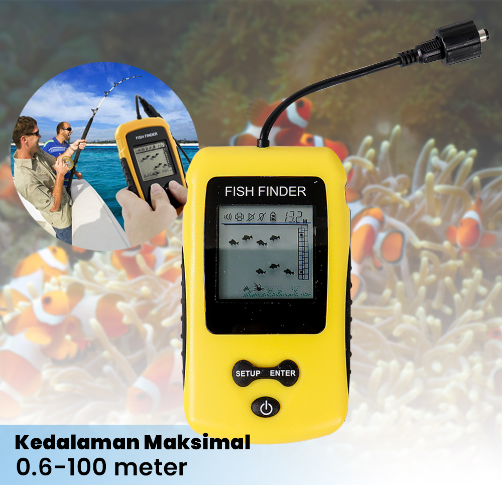 Alat Pelacak Deteksi Ikan Laut Sungai Danau Radar Pelacak Lokasi Ikan Dengan Alarm Sonar Fish Finder