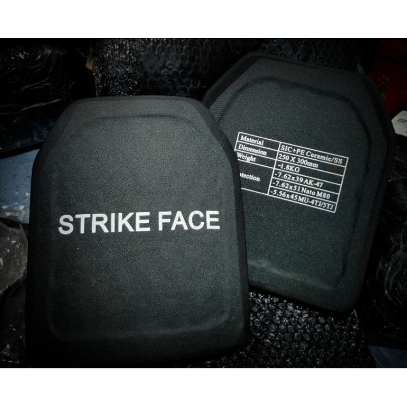 Plat keramik strike face kevlar strikeface level 4 untuk rompi body vest viper / black mamba durhaim
