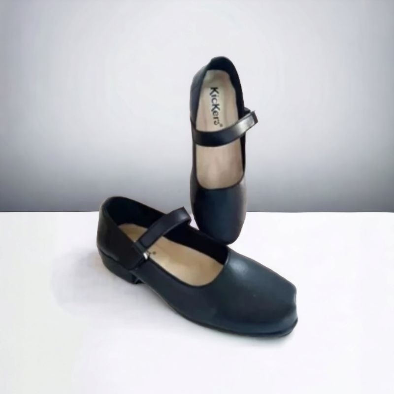 SEPATU KANTOR WANITA PANTOFEL KICKERS PASKIBRA HITAM