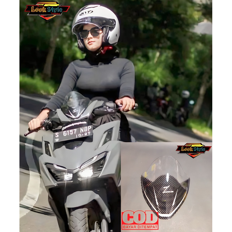 VISOR CARBON VARIASI HONDA VARIO NEW 160 VARIO 150 KEYLES WINSIELD BAHAN AKRILIK VARIO MODIFIKASI