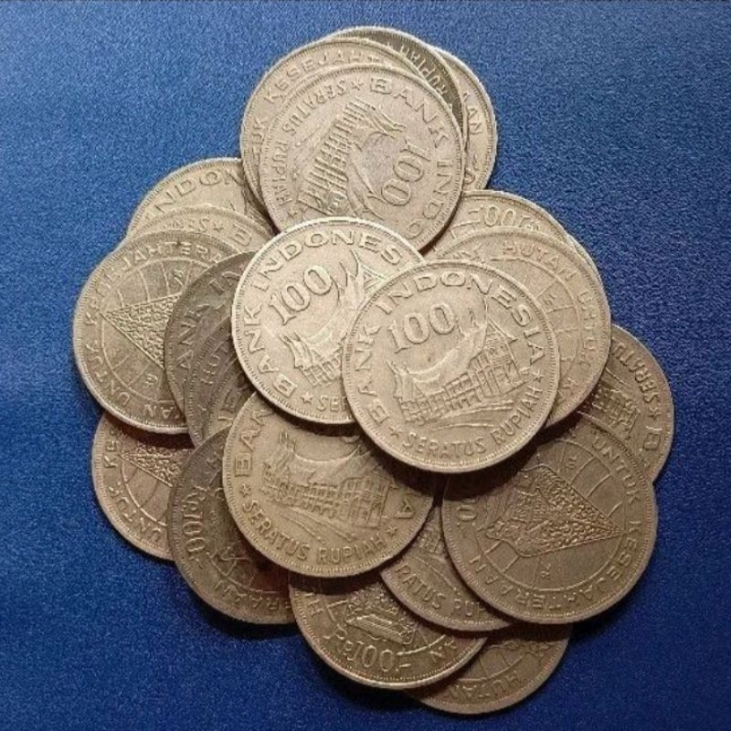 89. Uang Koin Kuno Rp.100 Gambar Wayang tahun 1997 Harga per 4pcs