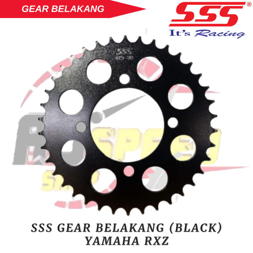 SSS Racing Gear Gir Belakang Black Hitam Yamaha Rxz Rx K Rxk Rx King Alfa Sigma Force1 F1z R F1zr Fi