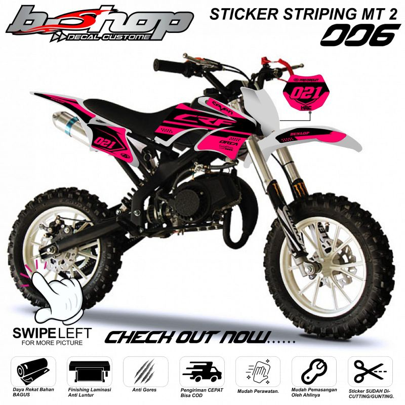 Stiker Striping Motor Mini Trail 2 tak MT 2 Motif CRF warna bervarian keren