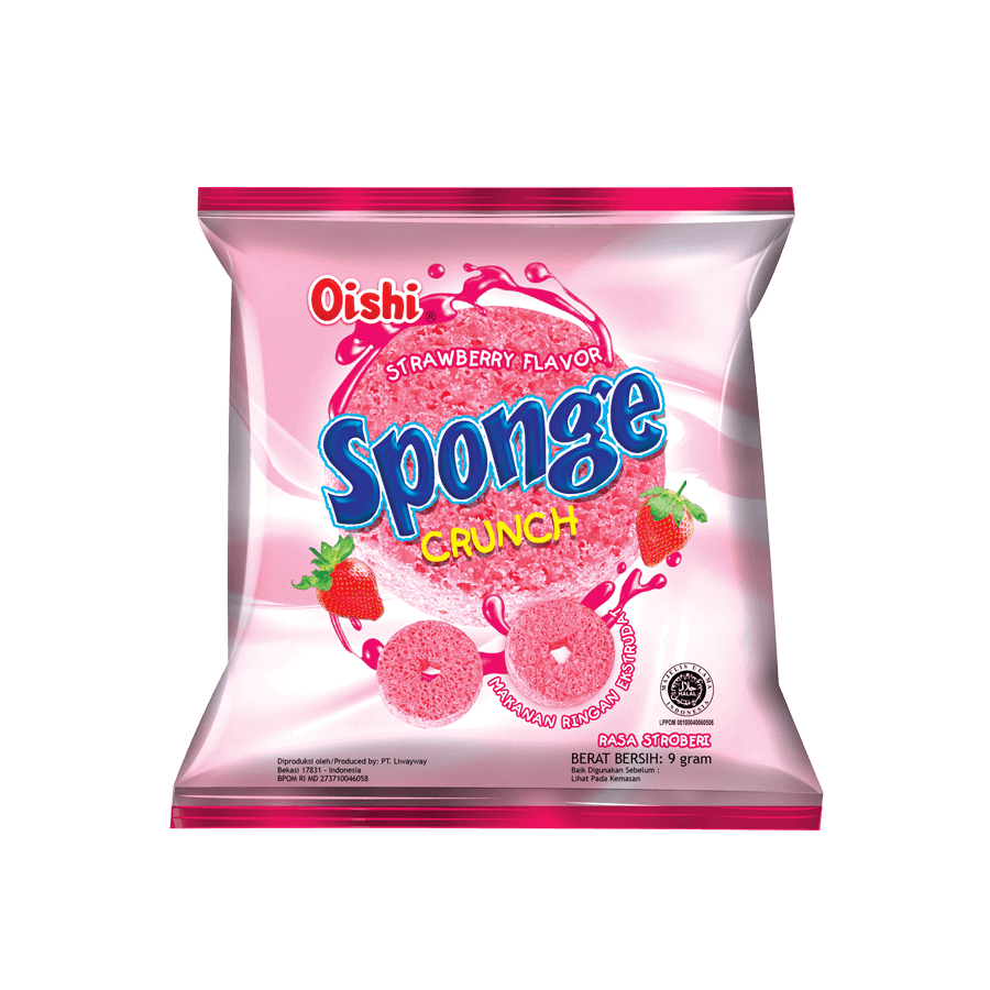 

Mouseman - 1 PCS Oishi Sponge Crunch Rasa Strawberry 9 gram