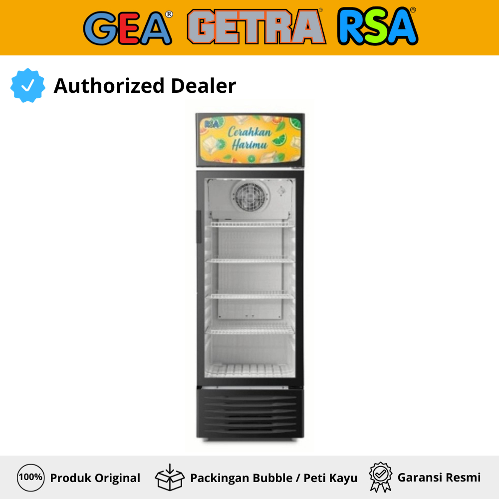 Display Cooler Rsa Agate-320C Showcase Cooler Minuman 1 Pintu 4 Rak Original