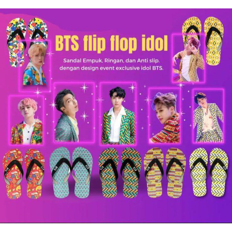 SANDAL FLIP FLOP ORIGINAL BTS ARMY OFFICIAL PRODUCT OF BTS MERCHANDISE