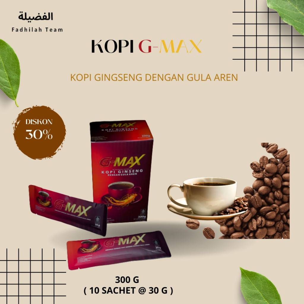 

KOPI G MAX DENGAN EKSTRAK GINGSENG DAN GULA AREN UNTUK MENINGKATKAN STAMINA PRIA ANTI LOYO DI DEPAN PASANGAN SUDAH BPOM