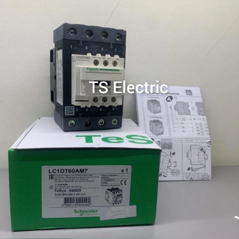 Kontaktor / Contactor LC1DT60A M7 60A 4P Koil 220V Schneider