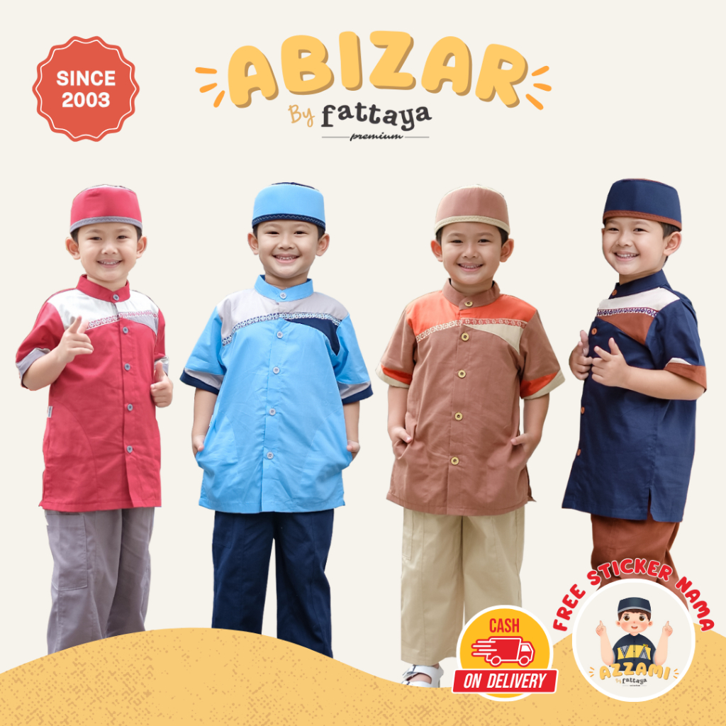 Fattaya Premium Koko Anak Abizar - Baju Muslim Laki-laki Busana Putra Islami untuk Buah Hati Setelan
