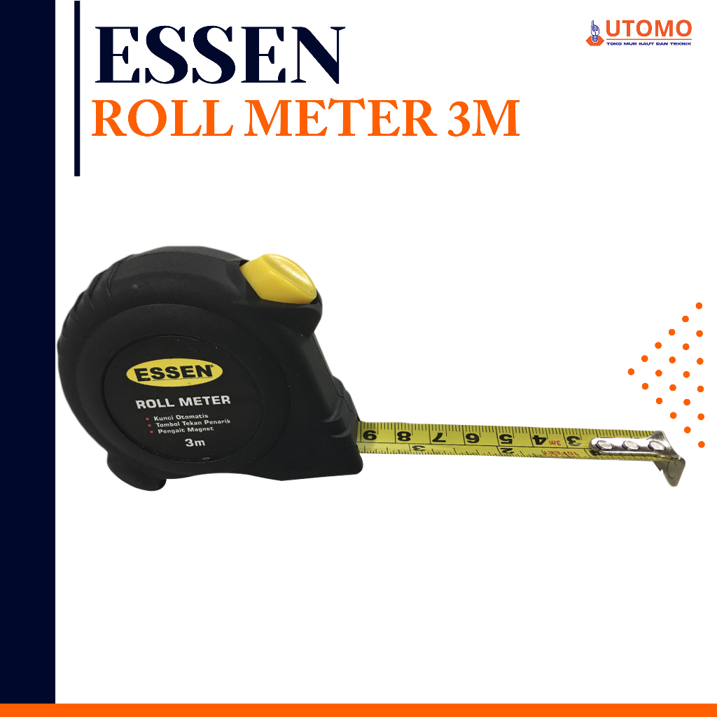 Meteran Magnet Anti Pecah 3M / 5M / 7,5M ESSEN