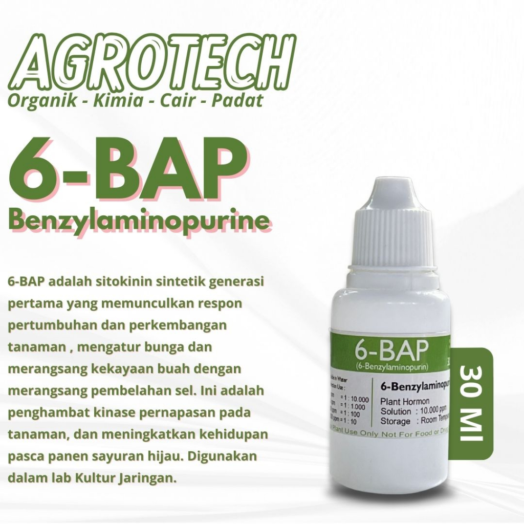 BAP 6 Hijau Benzylaminopurine Pupuk Cair Tetes Hormon Penumbuh Tunas Tanaman Anggrek