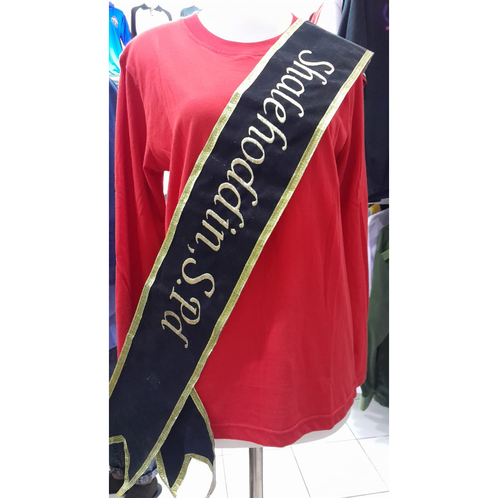 Selempang Wisuda Sablon atau Bordir sedia Polos juga murah