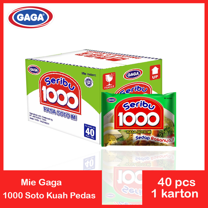 

Mie Gaga 1000 Kuah Soto Best Seller Paket Grosir / 1 Karton / 40 pcs / Best Seller Produk/ Mie Gaga Instan