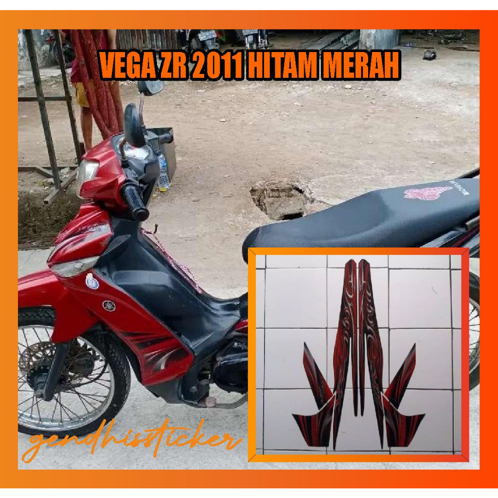 striping motor vega zr 2011 hitam merah