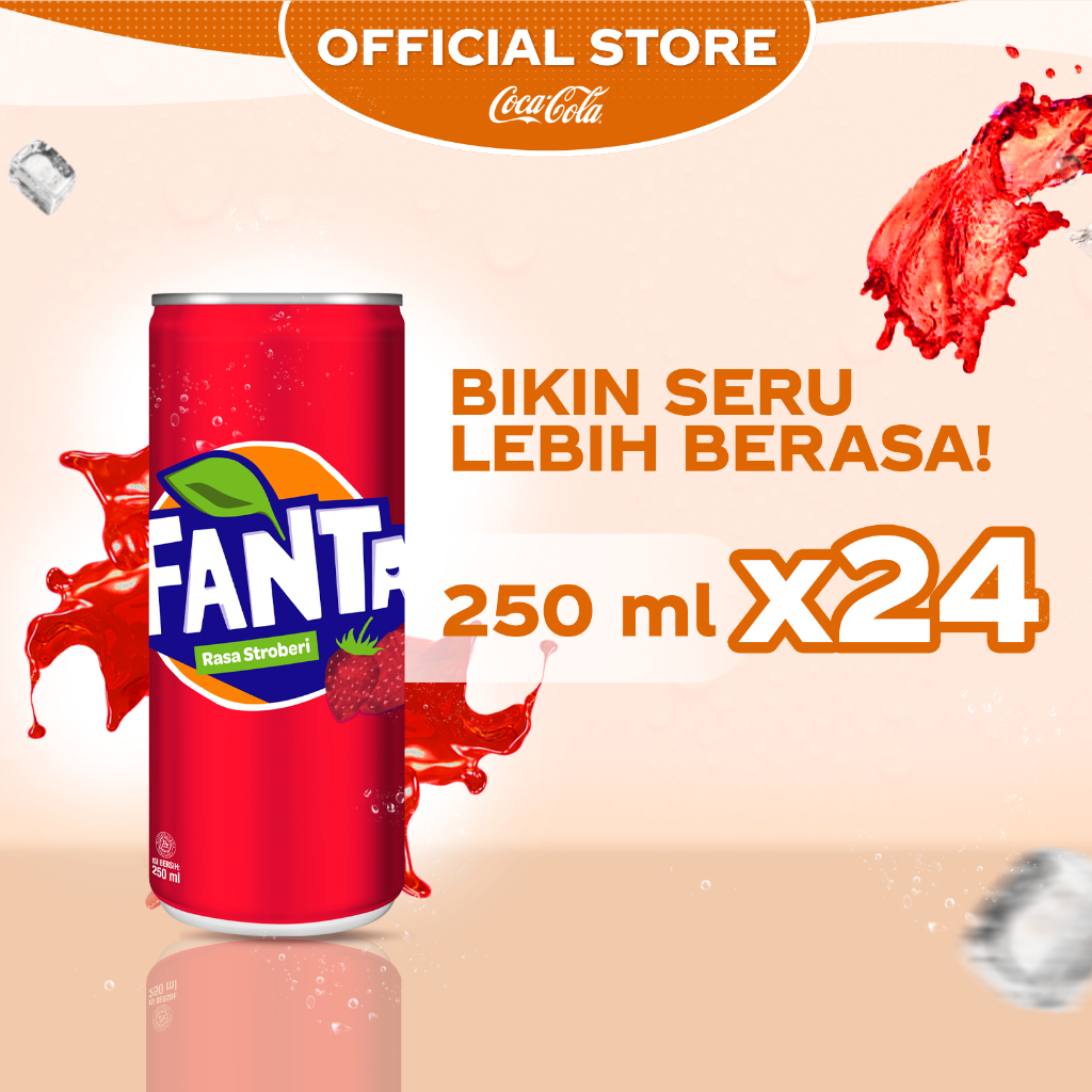 

Fanta Rasa Strawberry Minuman Soda - Kaleng 250ml x 24pcs