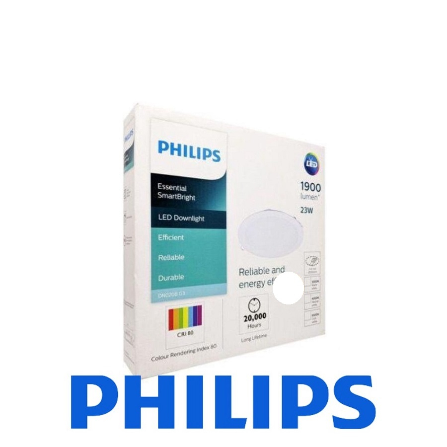 Lampu Led Panel Downlight Philips 20W 20 Watt DN020B G3 Inbow Bulat Cahaya Putih Lampu Led Hias