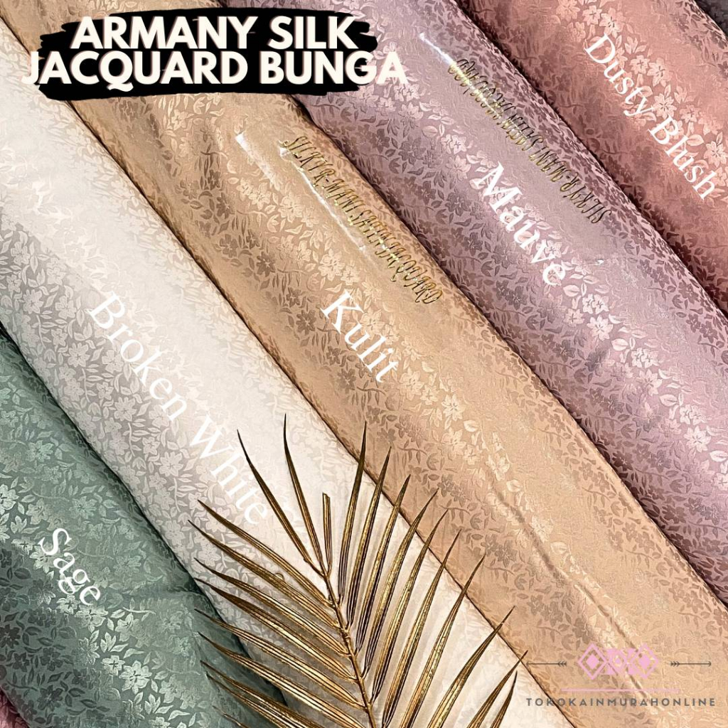 Kain SATIN ARMANY JACQUARD PRINT Motif KEMBANG Super Silk Premium Satin ARMANI 100% Super Silk Origi