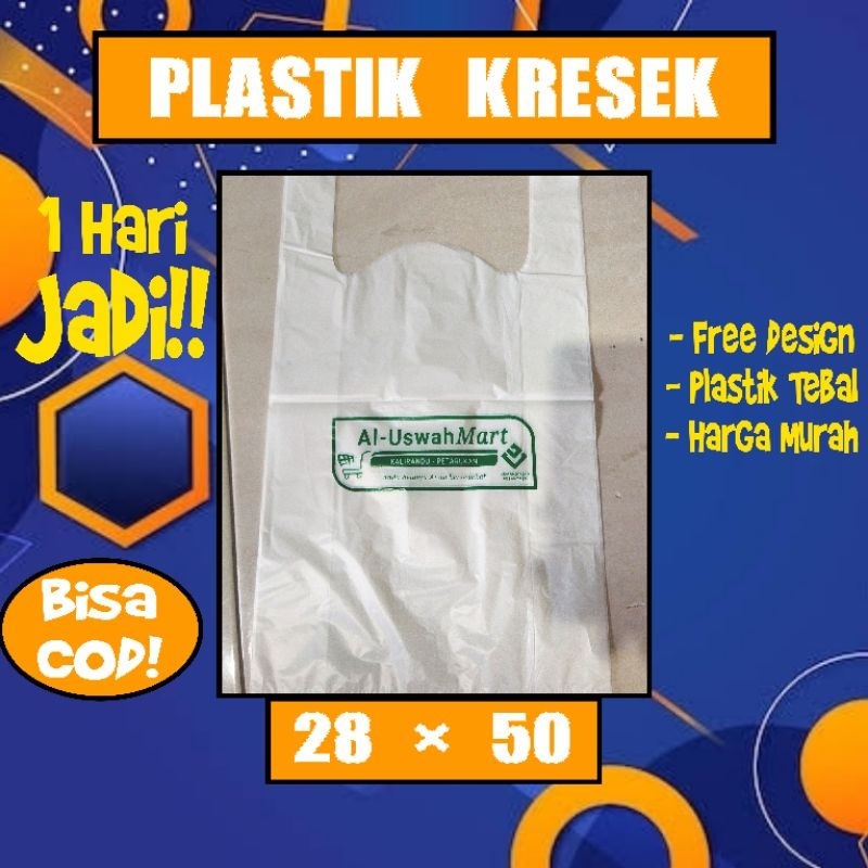 Jasa Sablon Plastik Kantong Kresek Custom Nama Toko Murah Olshop