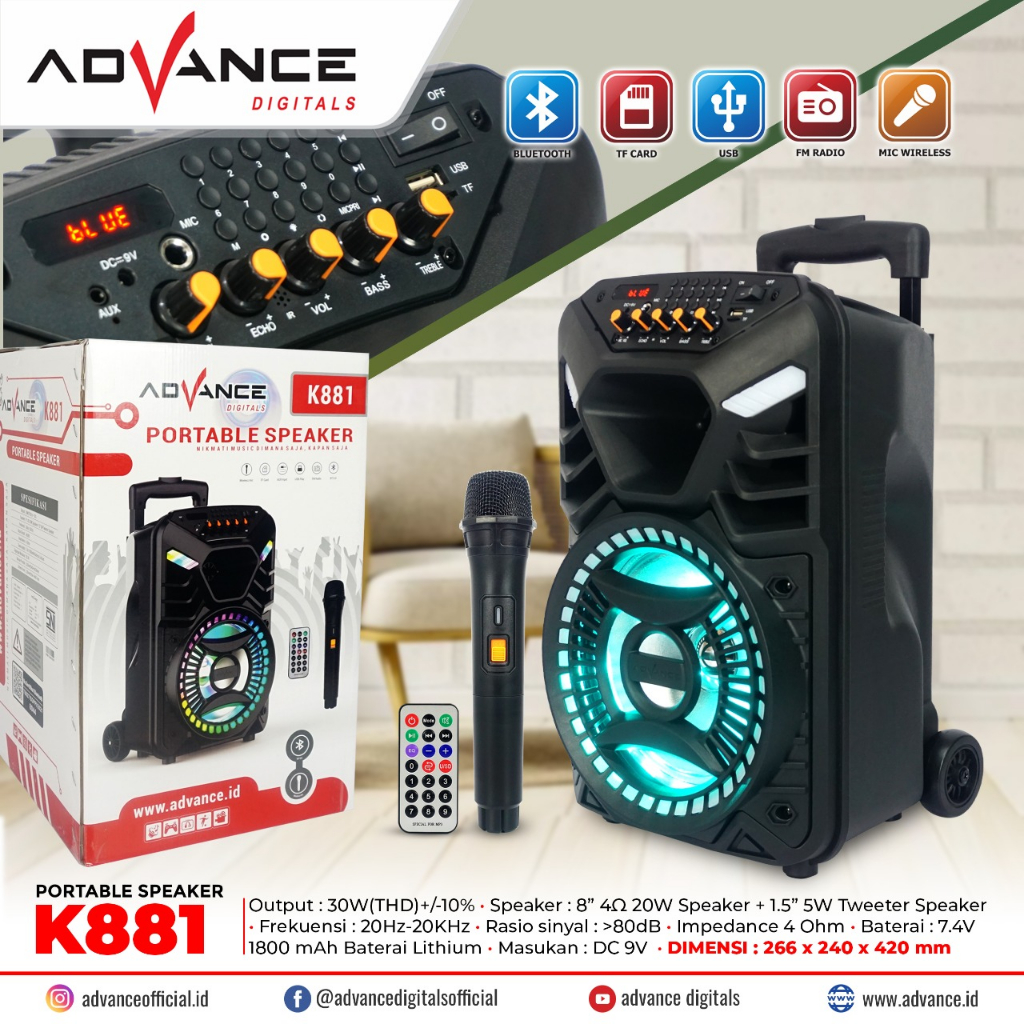 Advance Speaker Bluetooth K881 Meeting Portable - 1  Mic Wireless