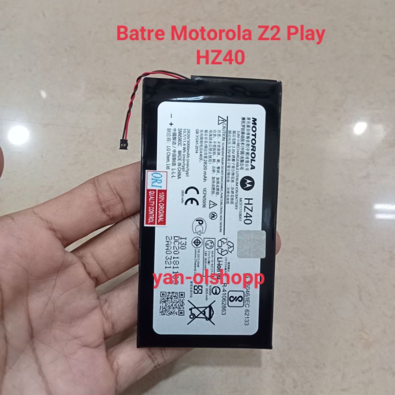 Baterai Batre Z2 play HZ40 Motorolla Z2 play HZ-40