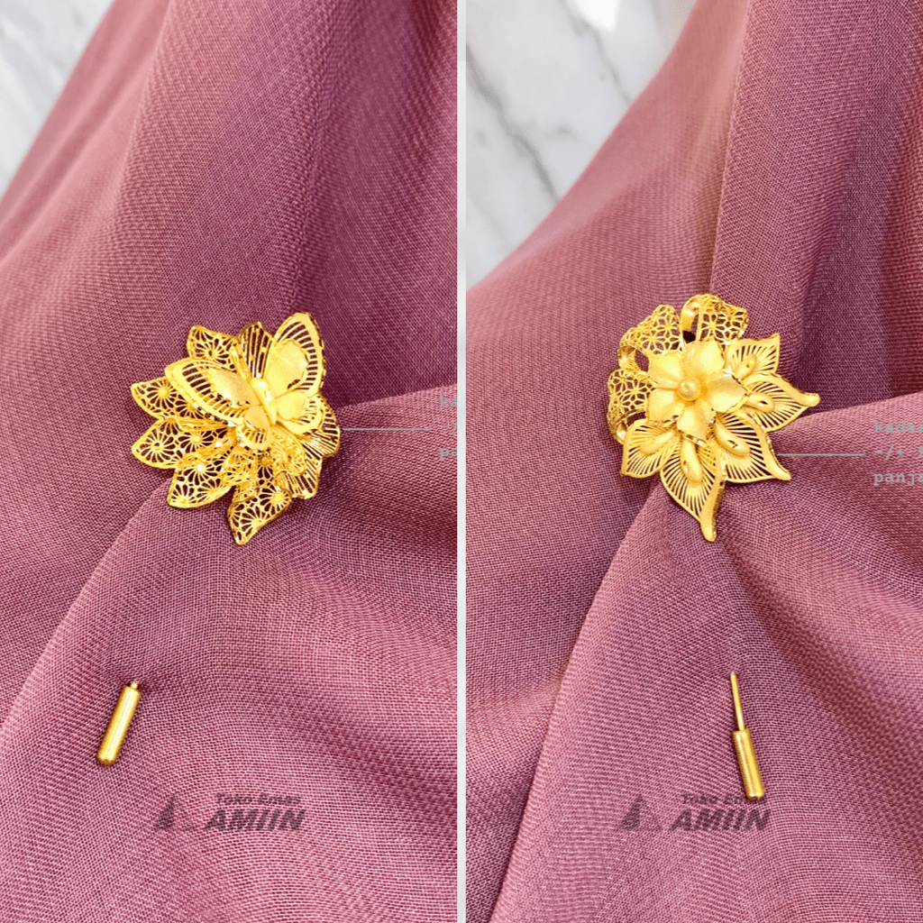 Toko Emas Amiin Tuspin Emas Asli UBS Kadar 700 (70% / 16K) - Tusuk Peniti Bros Hijab Sultan Shinta B
