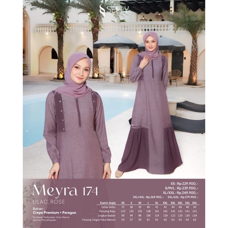 GAMIS MUSLIM WANITA MEYRA 174 LILAC ROSE dan NAVY BLUE