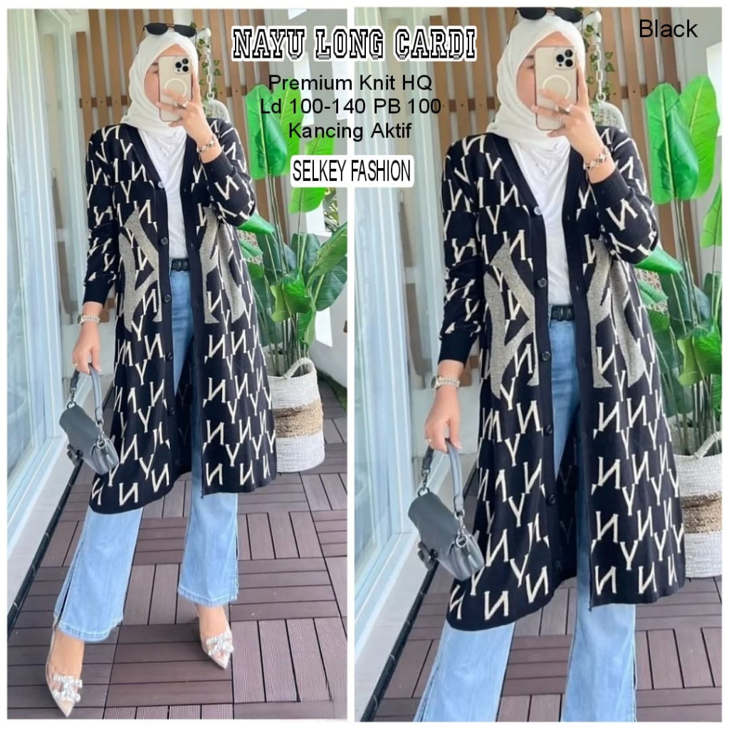 CARDIGAN RAJUT WANITA PANJANG KOREAN STYLE / CARDIGAN RAJUT IMPORT BANGKOK / OUTFIT WANITA TERBARU