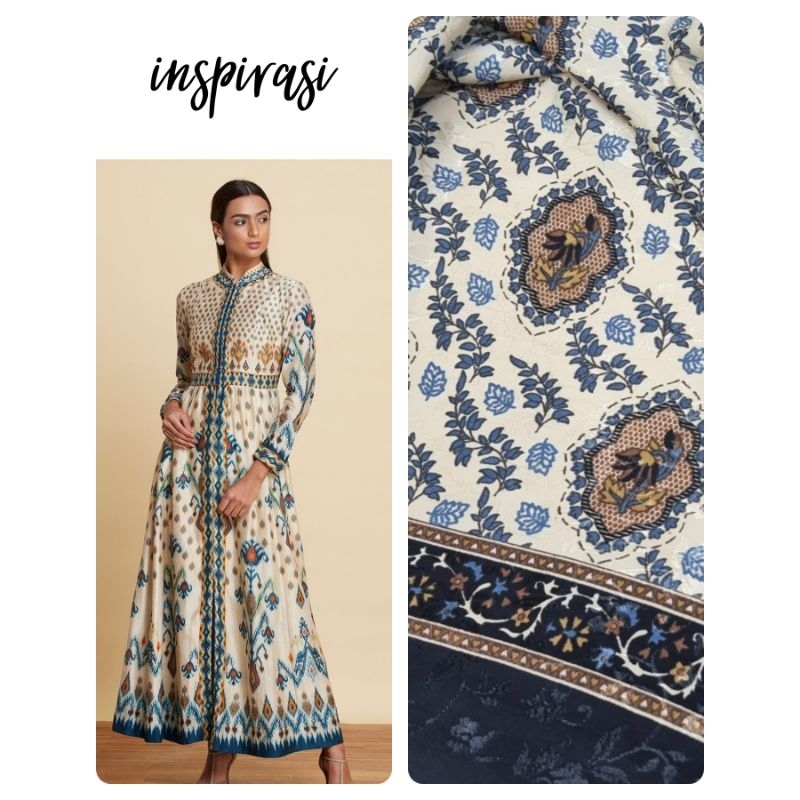 Kain silky kembang batu / kain embos