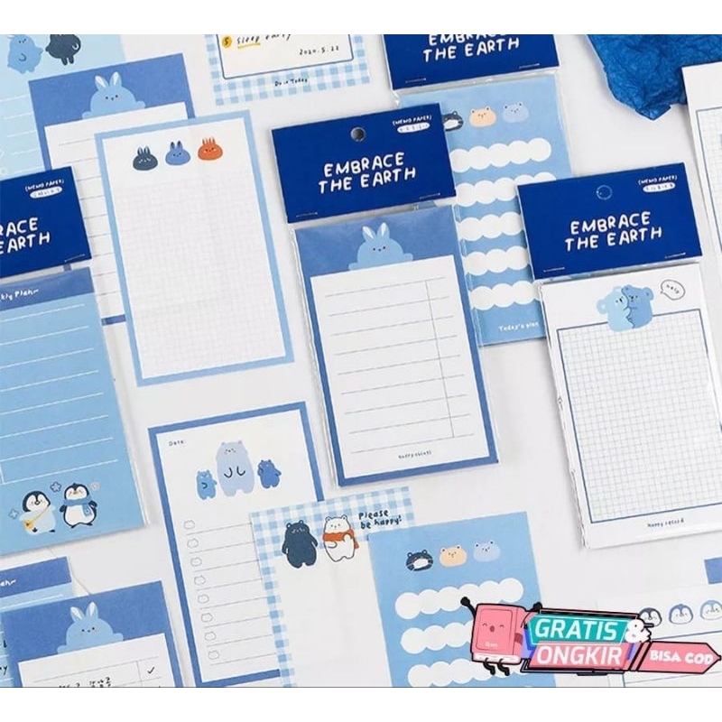 

Memo Pad Aesthetic Cute Animal Koala Bear Penguin Rabbit Notebook Sobek Lembar Catatan Tanpa Lem