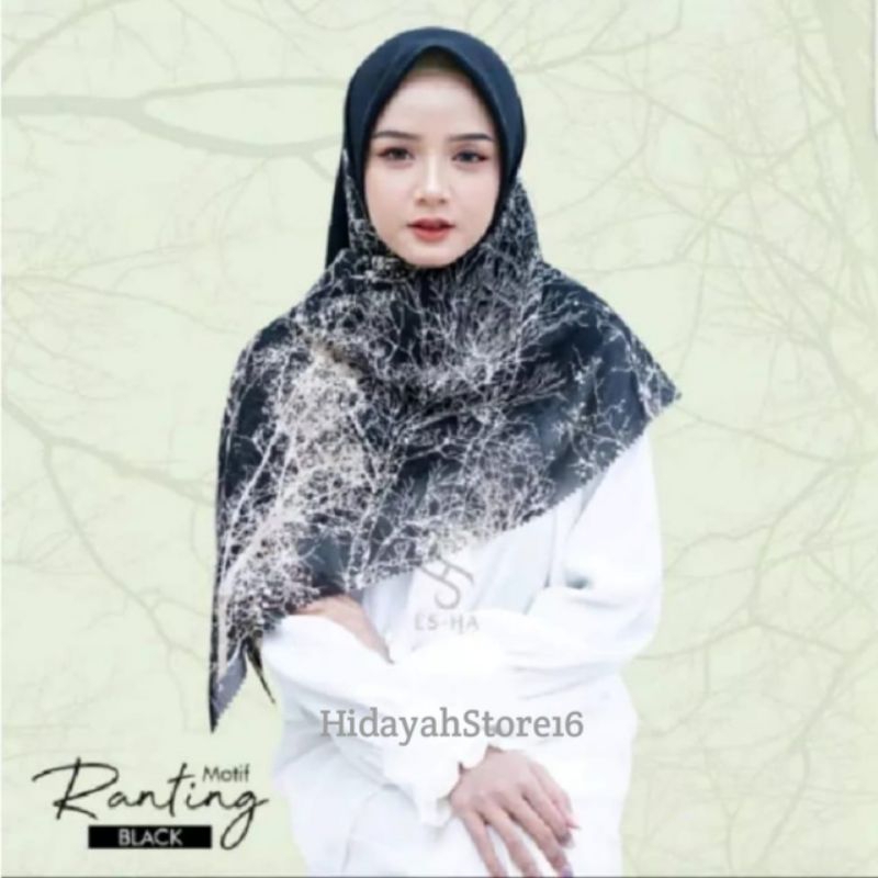 Hijab segiempat motif akar dan gunung/hijab/ jilabsegiempat motif voal premium