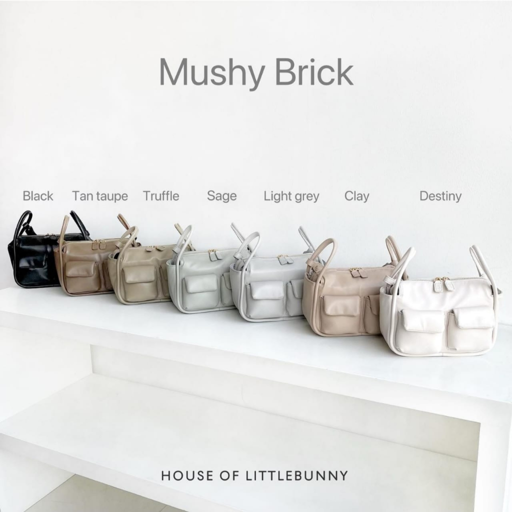[READY STOCK] MUSHY BRICK MARSHMALLOW SOFT PU LEATHER KULIT ASLI SINTETIS HOUSE LITTLE BUNNY ORIGINA