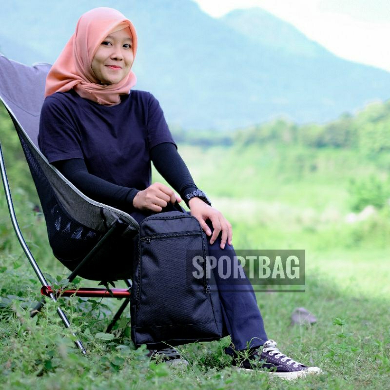 Tas Sepatu Tenteng Olahraga Pria Wanita Warna Hitam Polos