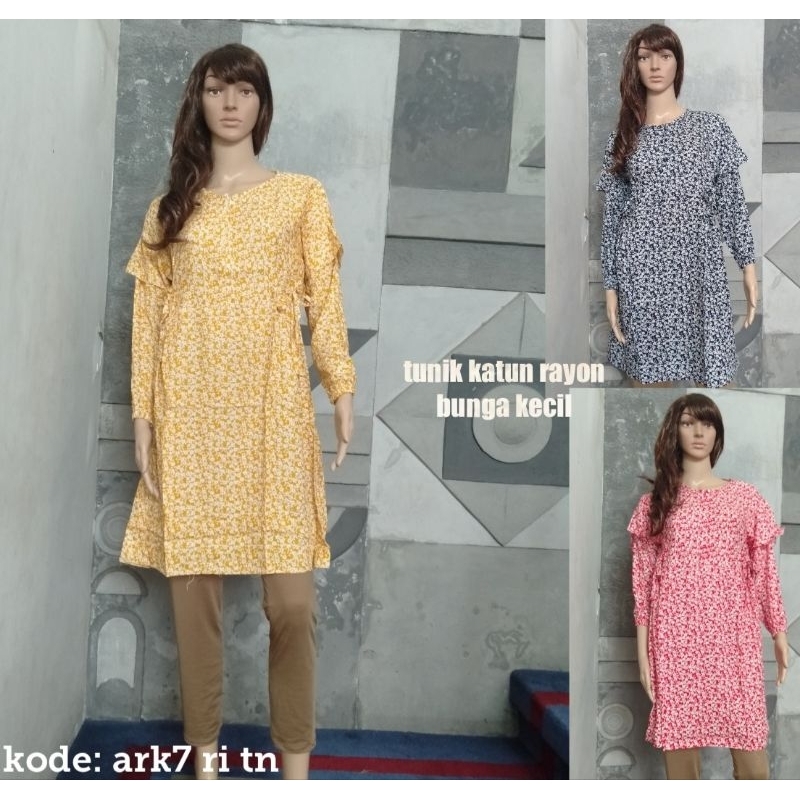 TUNIK KATUN|DRESS MIDI RAYON|TUNIK MOTIF