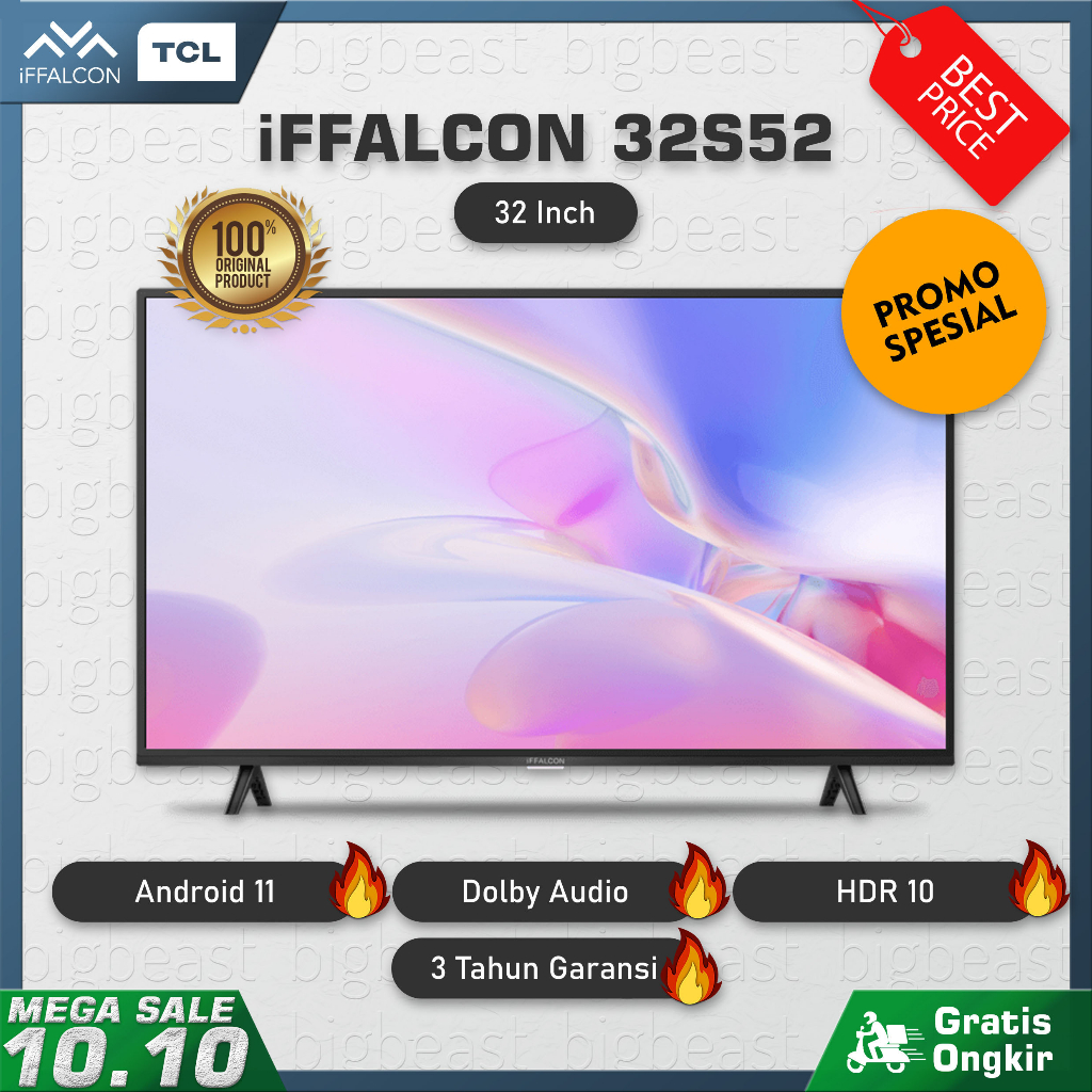 TCL x iFFALCON 32S52 32 Inch Android 11 Digital Smart TV LED Dolby