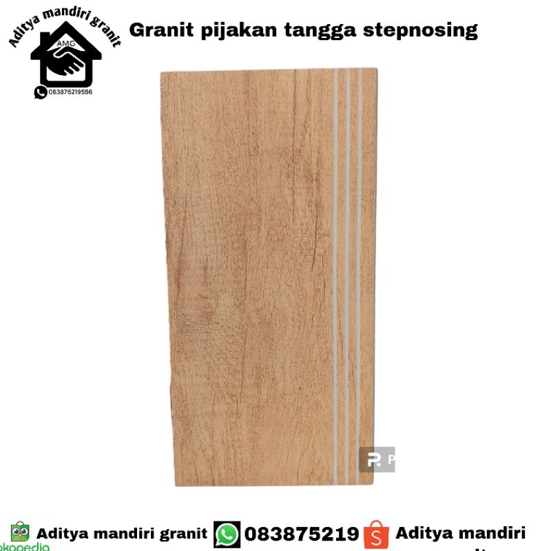 granit pijakan tangga 30x60 motif kayu