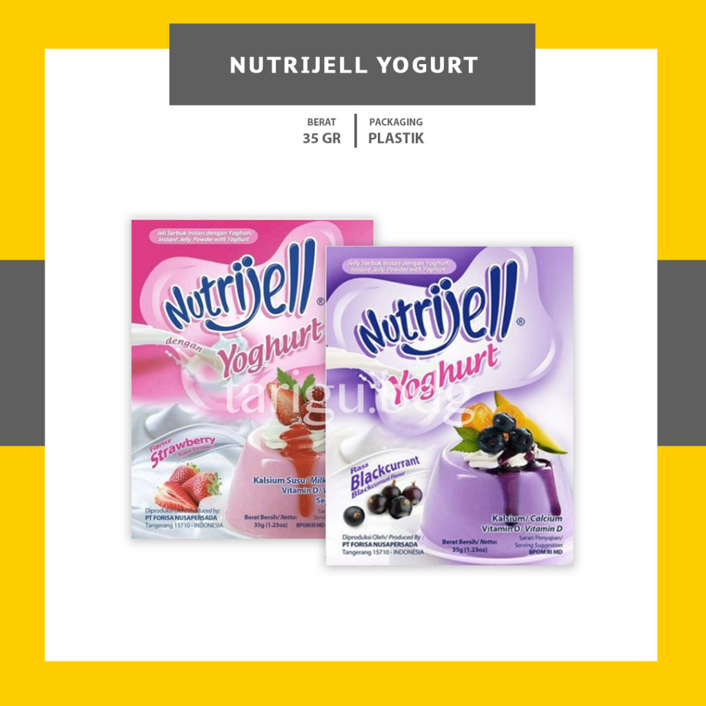 

YOGHURT NUTRIJELL 35GR - YOGHURT BLACKCURRANT STRAWBERRY - AGAR AGAR STROBERI BLACKCURRANT YOGURT