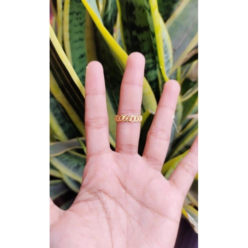 Cincin Sisik Naga Dop Emas 6k