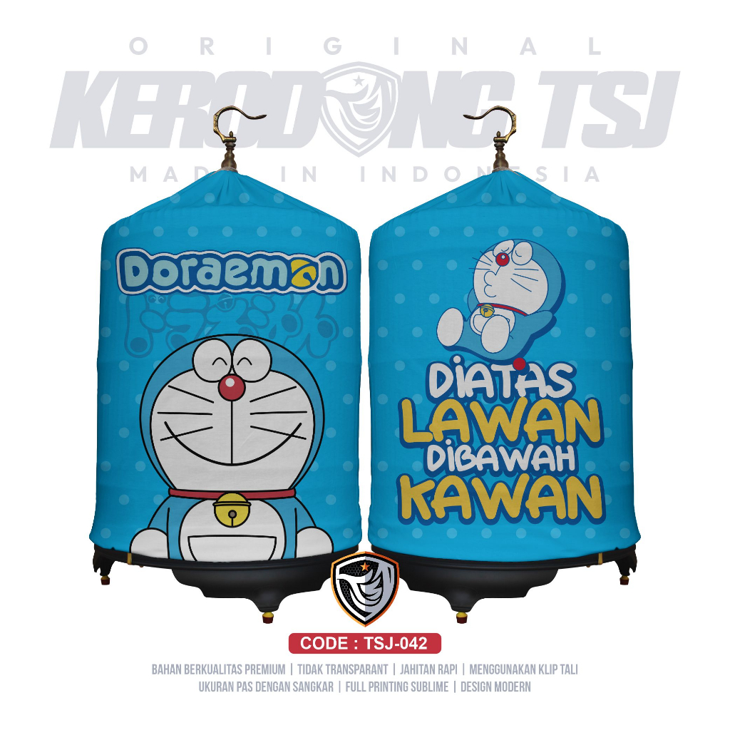 Kerodong Murai Doraemon No. 2 Full Printing Kerodong TSJ
