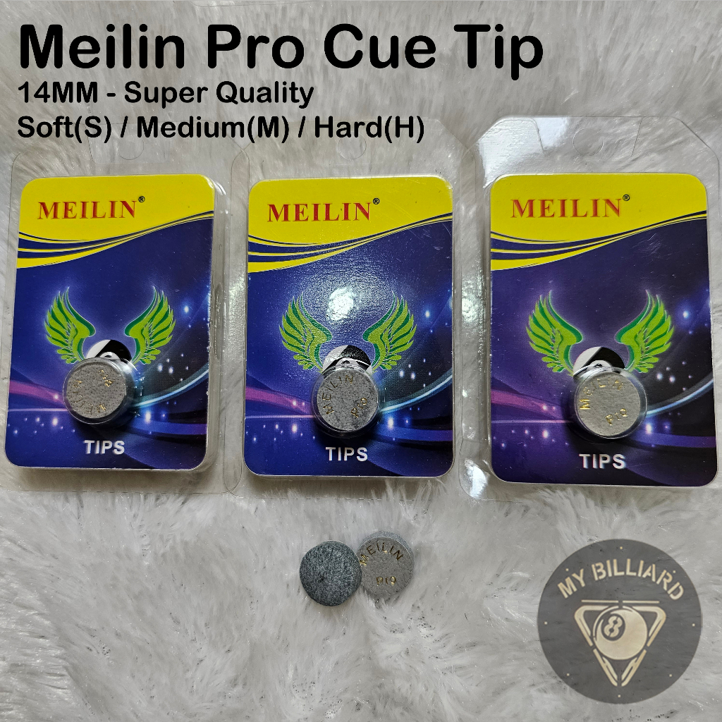 Meilin Pro Cue Tips 14mm - Soft Medium Hard - Billiard Master Tip