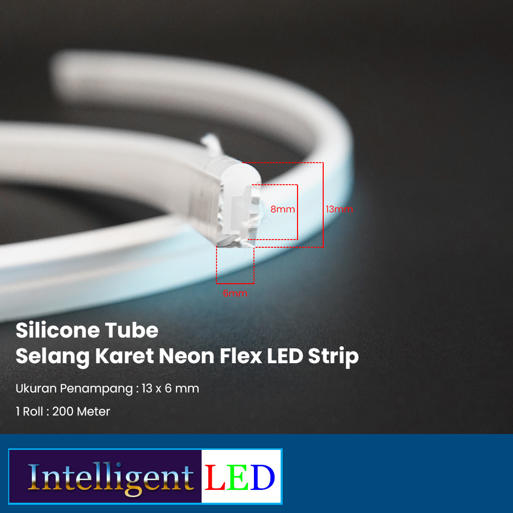 Silicone Tube Selang Karet Neon Flex LED 8mm Strip 1 Meter