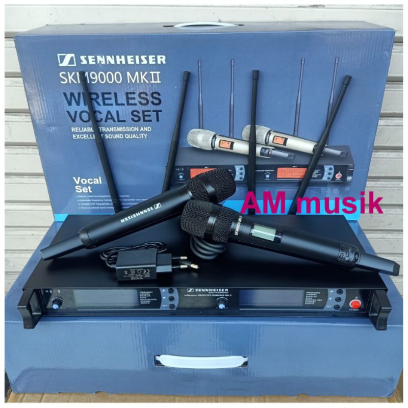 MIC WIRELESS SKM9000 MK2 WARNA HITAM 4 ANTENA SKM 9000 MK 2