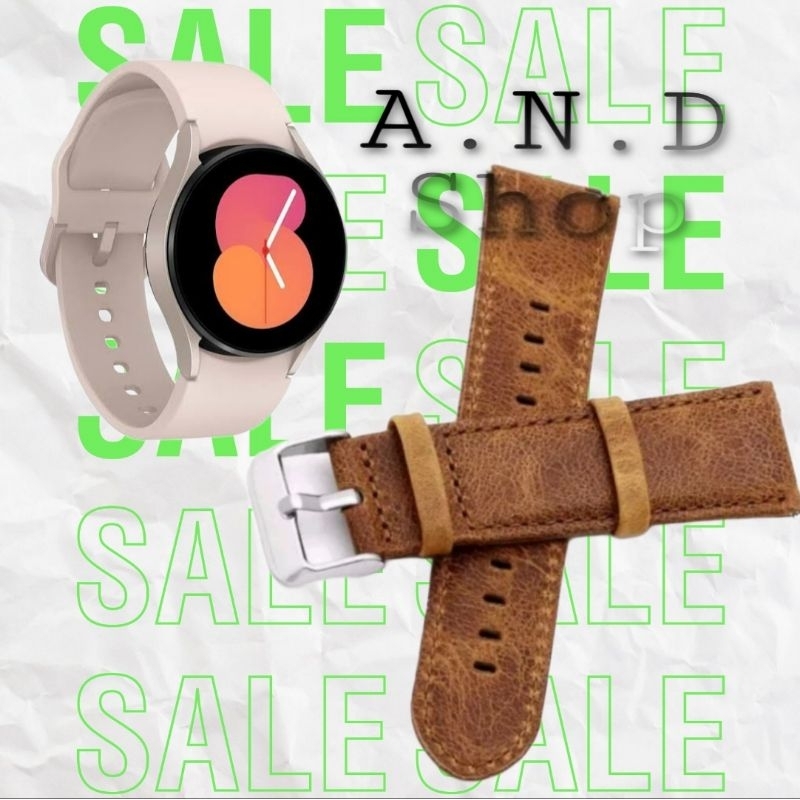 STRAP TALI JAM TANGAN LEATHER KULIT ASLI WATCH BAND SAMSUNG GALAXY WATCH 5 40MM ACC JAM SMARTWATCH