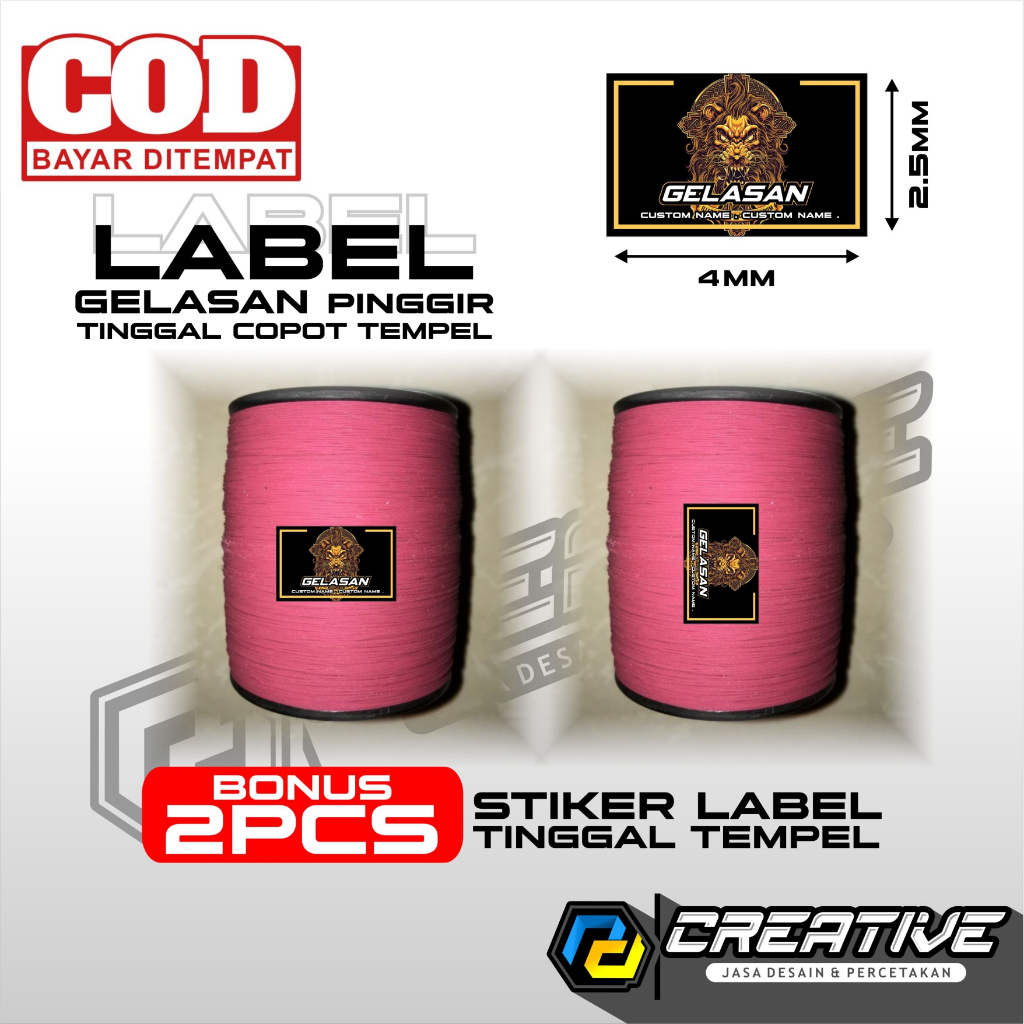 

STIKER LABEL GELASAN PINGGIR ORIGINAL/JEPIT BENANG