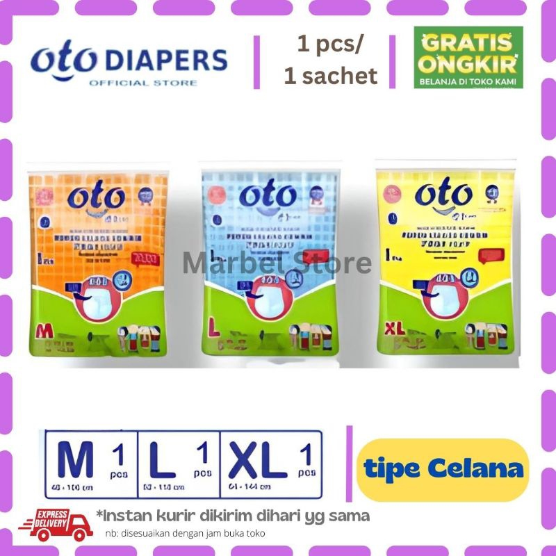 OTO POPOK CELANA DEWASA ADULT PANTS PREMIUM / POPOK ORANG TUA SACHET UKURAN M L XL kemasan sachet