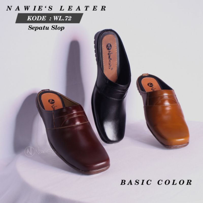 sepatu slop pria kulit asli