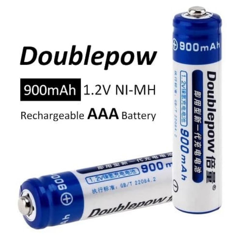Ciasaatcisarua 2 Pcs Baterai Cas A3 Doublepow Batu Baterai Aaa Rechargeable Nimh 900 Mah