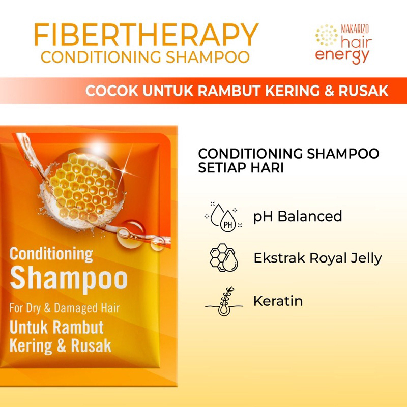 MAKARIZO Hair Energy Fibertherapy Conditioning Shampoo Sachet 9ml